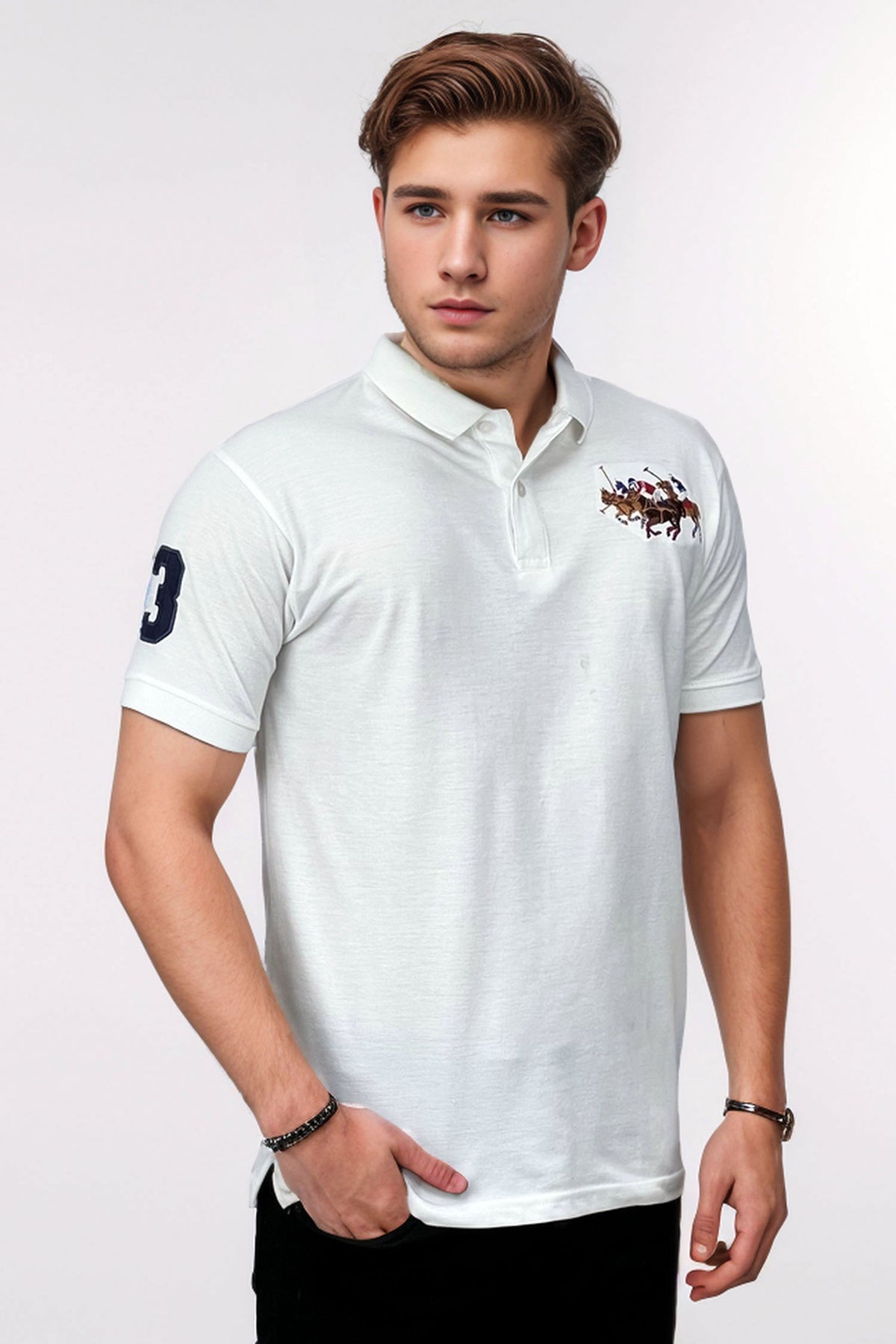 Rlph Laren Men's Polo Triple Pony Shirt