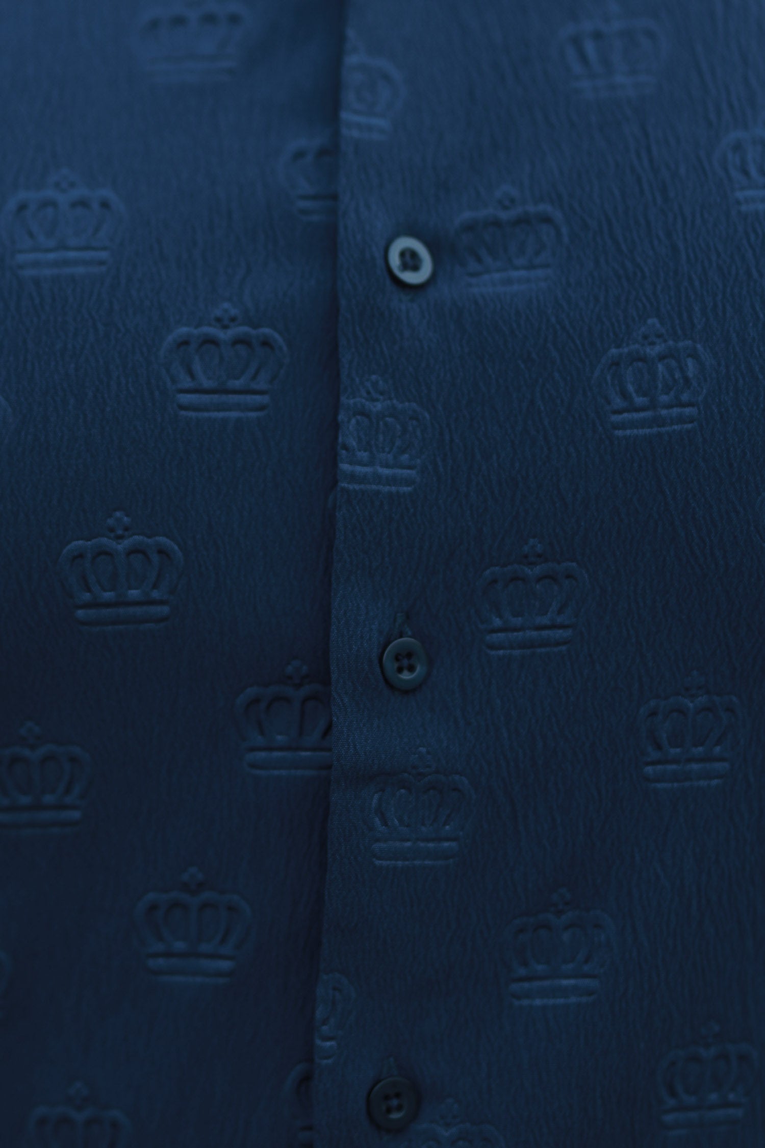 Embossed Crown All Over Casual Shirt In Navy Blue