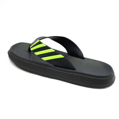 Stripe V-Shaped Straps Men Flip Flops in Black