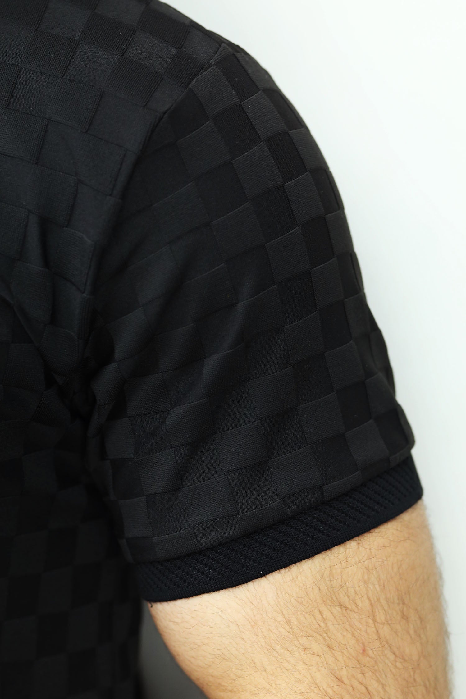Self Texture Turbo Logo Polo Shirt In Black