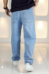 Loose Fit Premium Turbo Jeans in Sky Blue