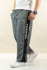 Turbo Side Panel Full Zipper Micro Baggy Trouser In Dark Grey