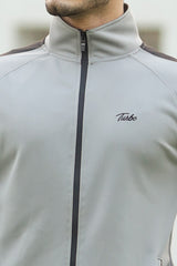 Turbo Panel Line Men Zipper Tracksuit In Light Grey