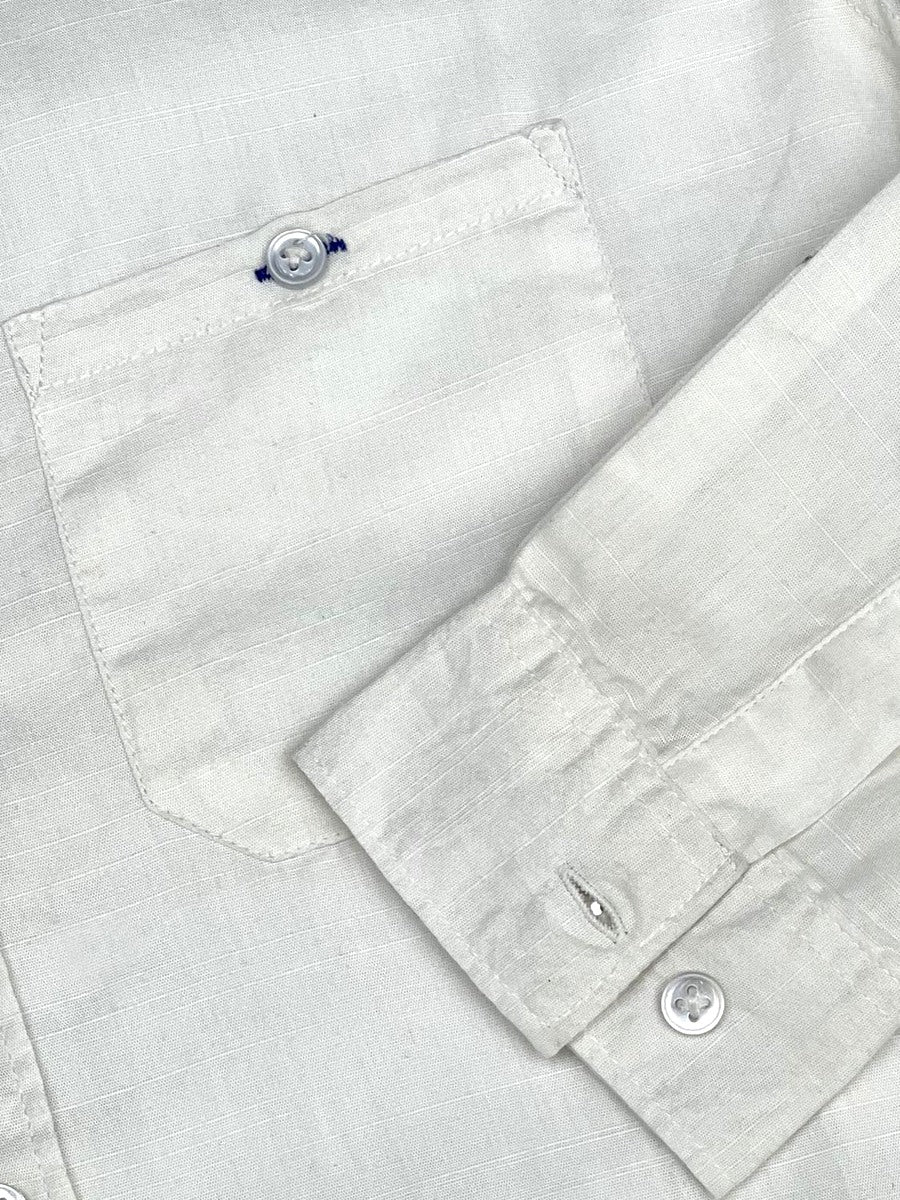 Self Textured Cotton Shirt In White
