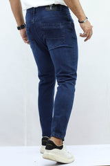 Turbo Ankle Fit Jeans In Navy Blue