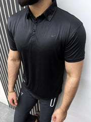 Dry Fit Polo With Front Logo In Black