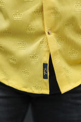 Embossed Crown All Over Casual Shirt In Light Yellow