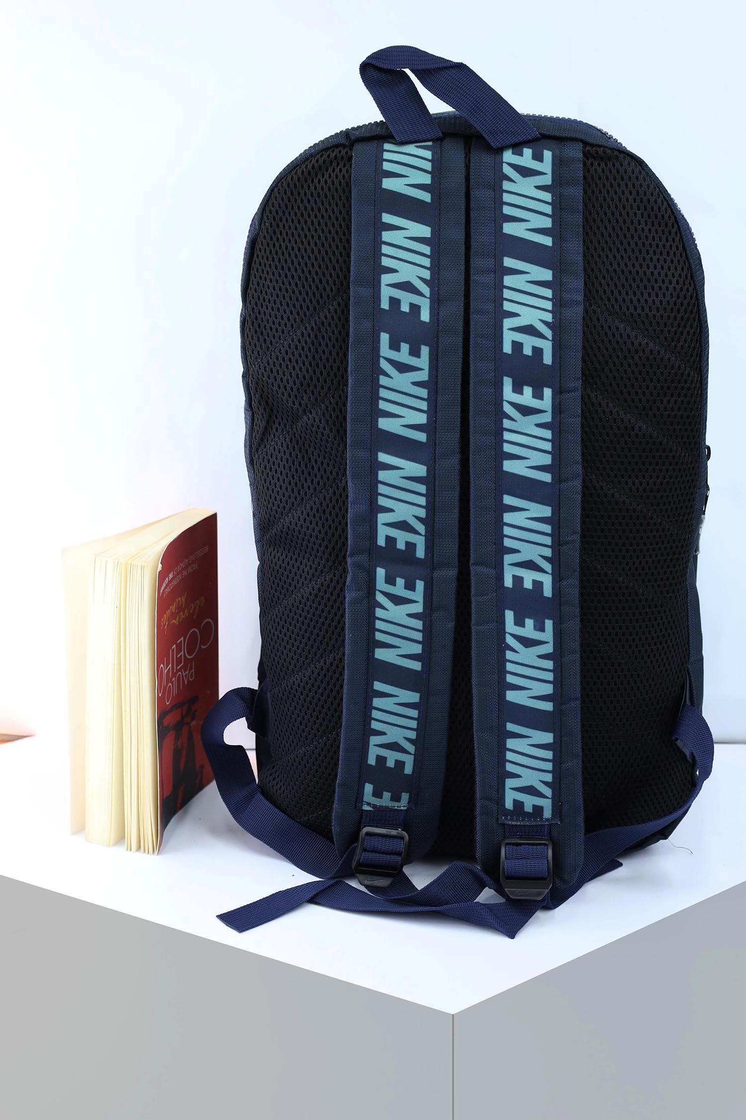 Nke Front  Logo Backpack In Navy Blue