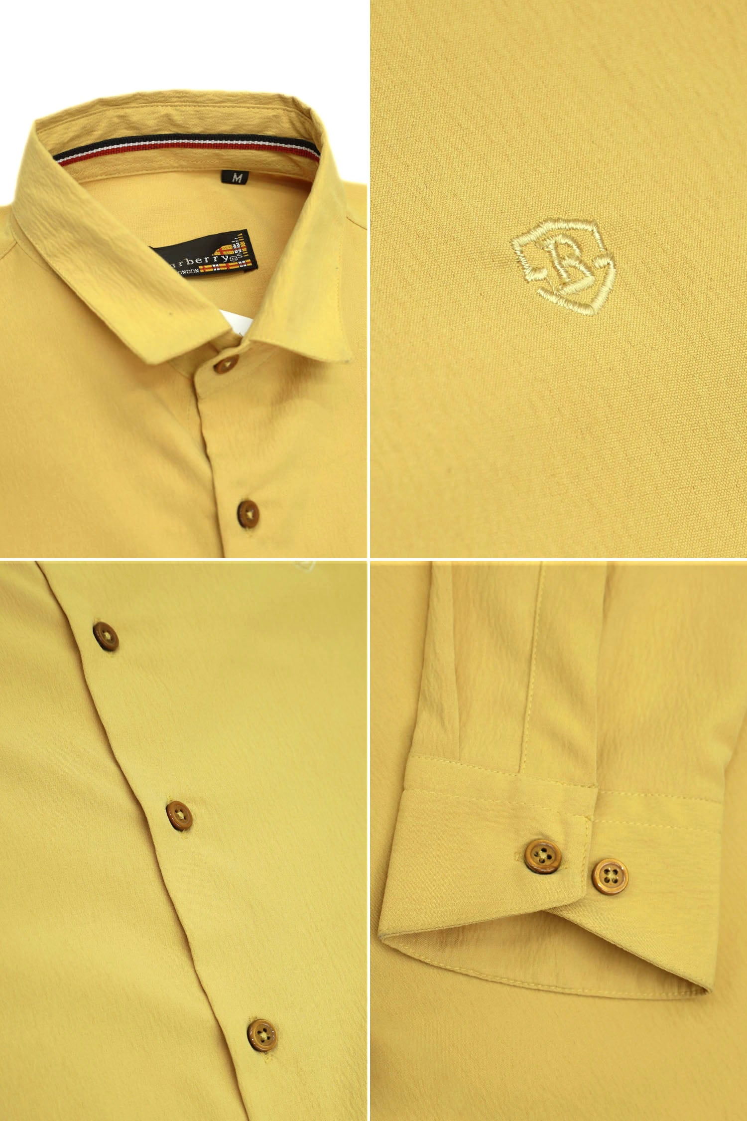 Burby self Texture Men Casual Shirt In Light Yellow