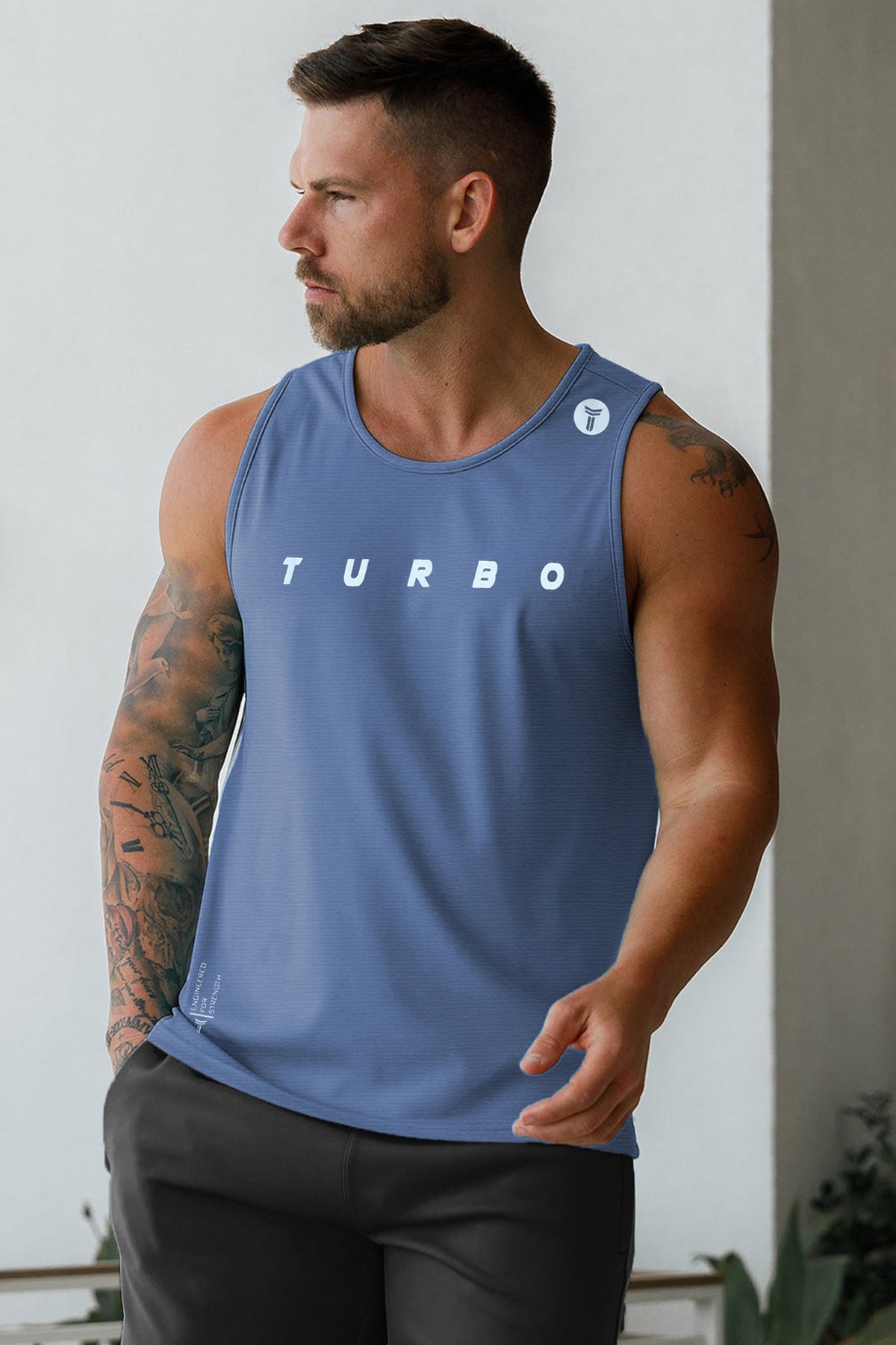 Never Give Up Turbo Anti-odor Sando In Slate Blue