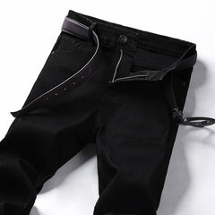 Plain Slim Fit Turbo Jeans in Black