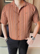 Turbo Spring Edit Textured Casual Shirt In Red Brick