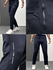 Men Imported Trouser With Reflector Logo Dark Navy