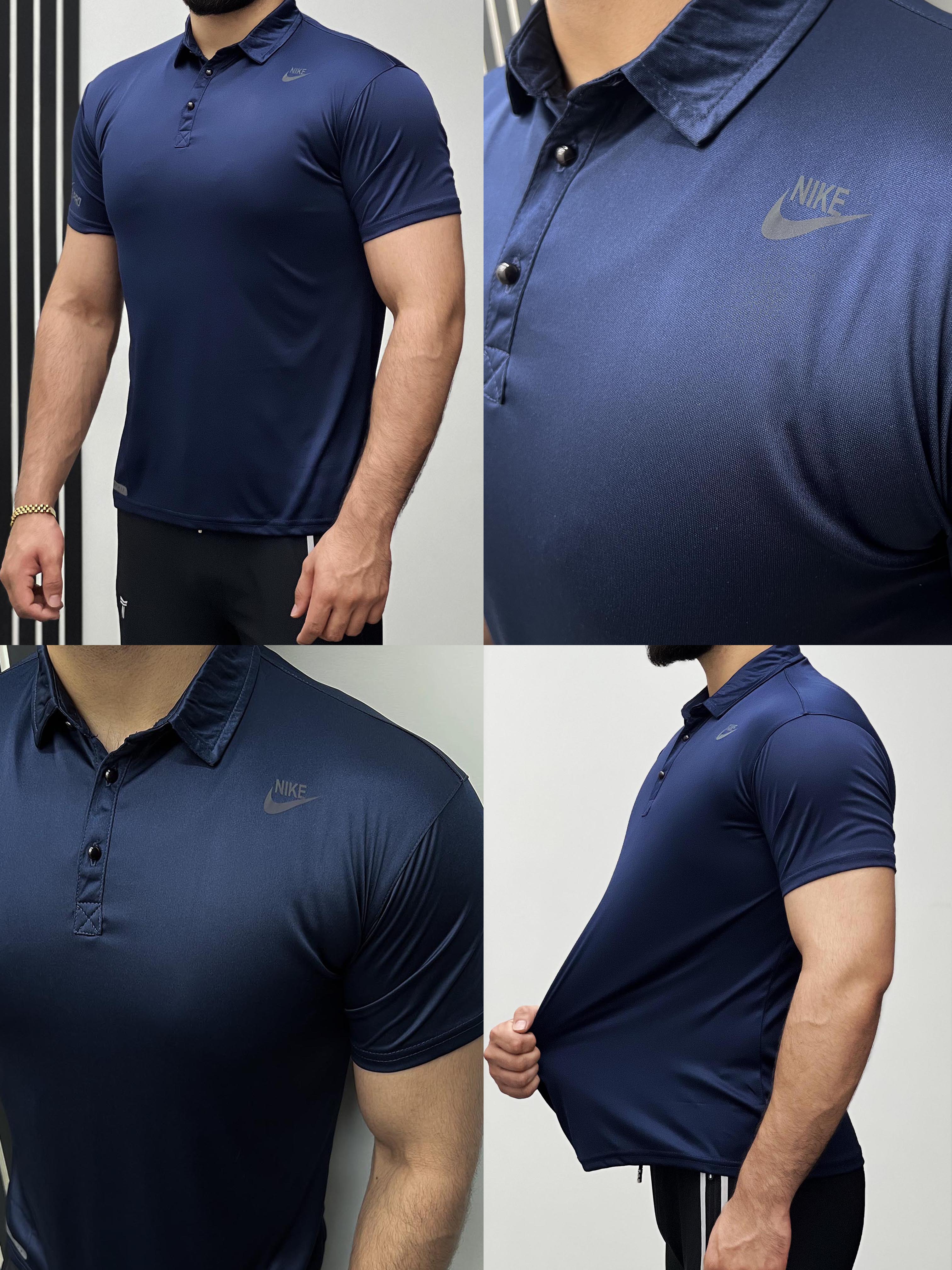 Copy of Dry Fit Polo With Reflector Logo In Navy Blue