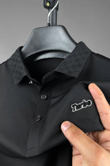 Turbo Luxury Breathable Stitchless Men's Polo Shirt In Black