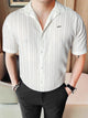Turbo Minimalist Design Half Sleeve Casual Shirt In White