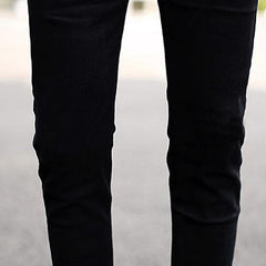 Plain Ankle Fit Turbo Jeans in Black