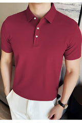 Cropped Collar Plain Turbo Jumper Polo Shirts