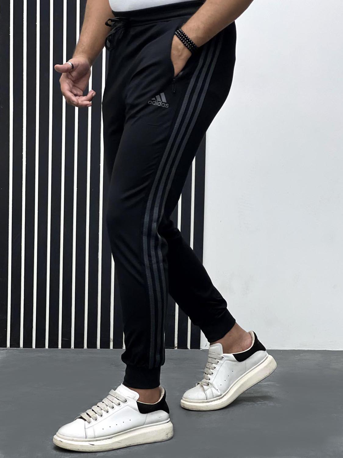 Men Imported Trouser With Reflector Logo In Black