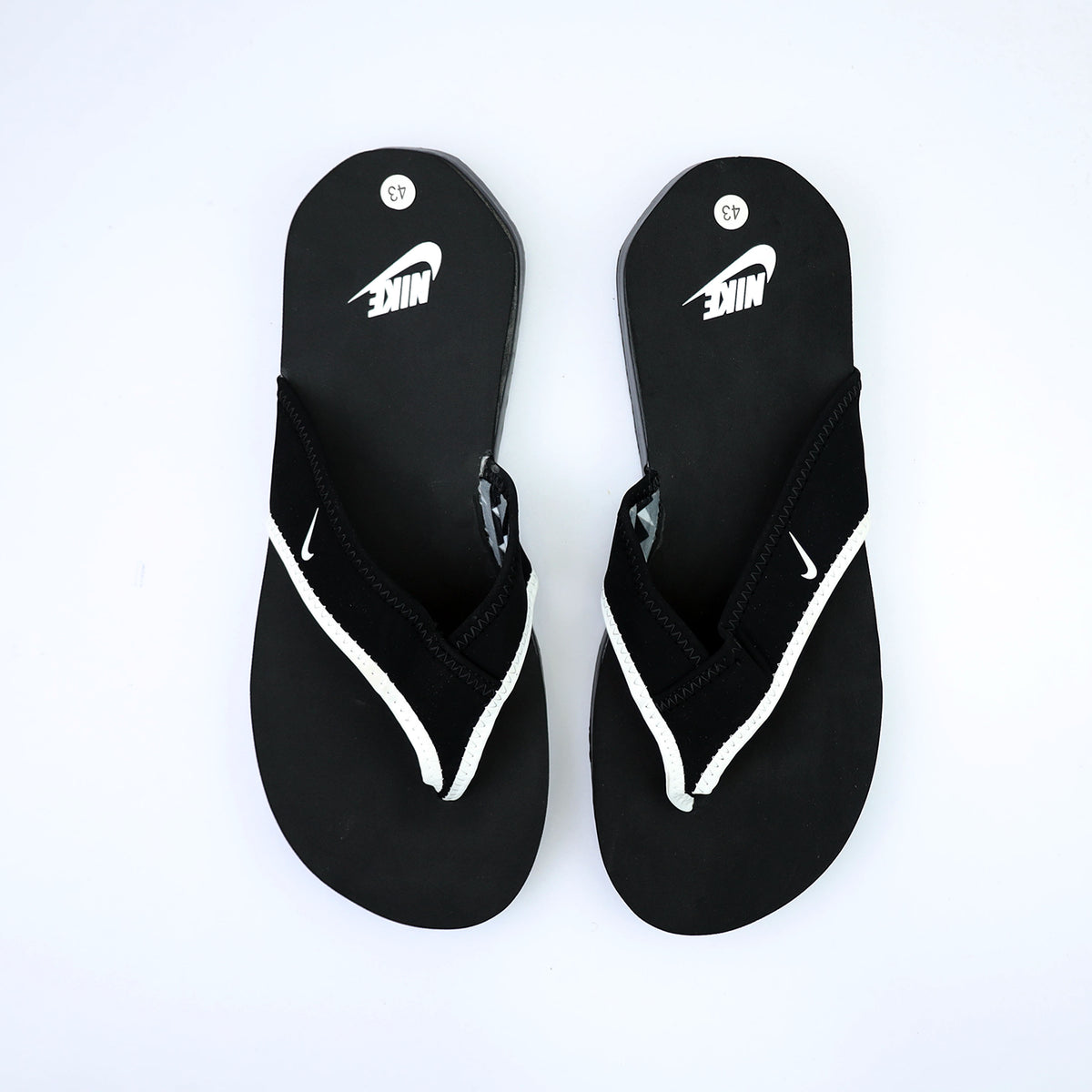 Nke V-Shaped Straps Flip Flops in Black&White