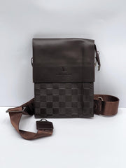 Lus Vtn Front Logo Cross Body Bag in Dark Brown