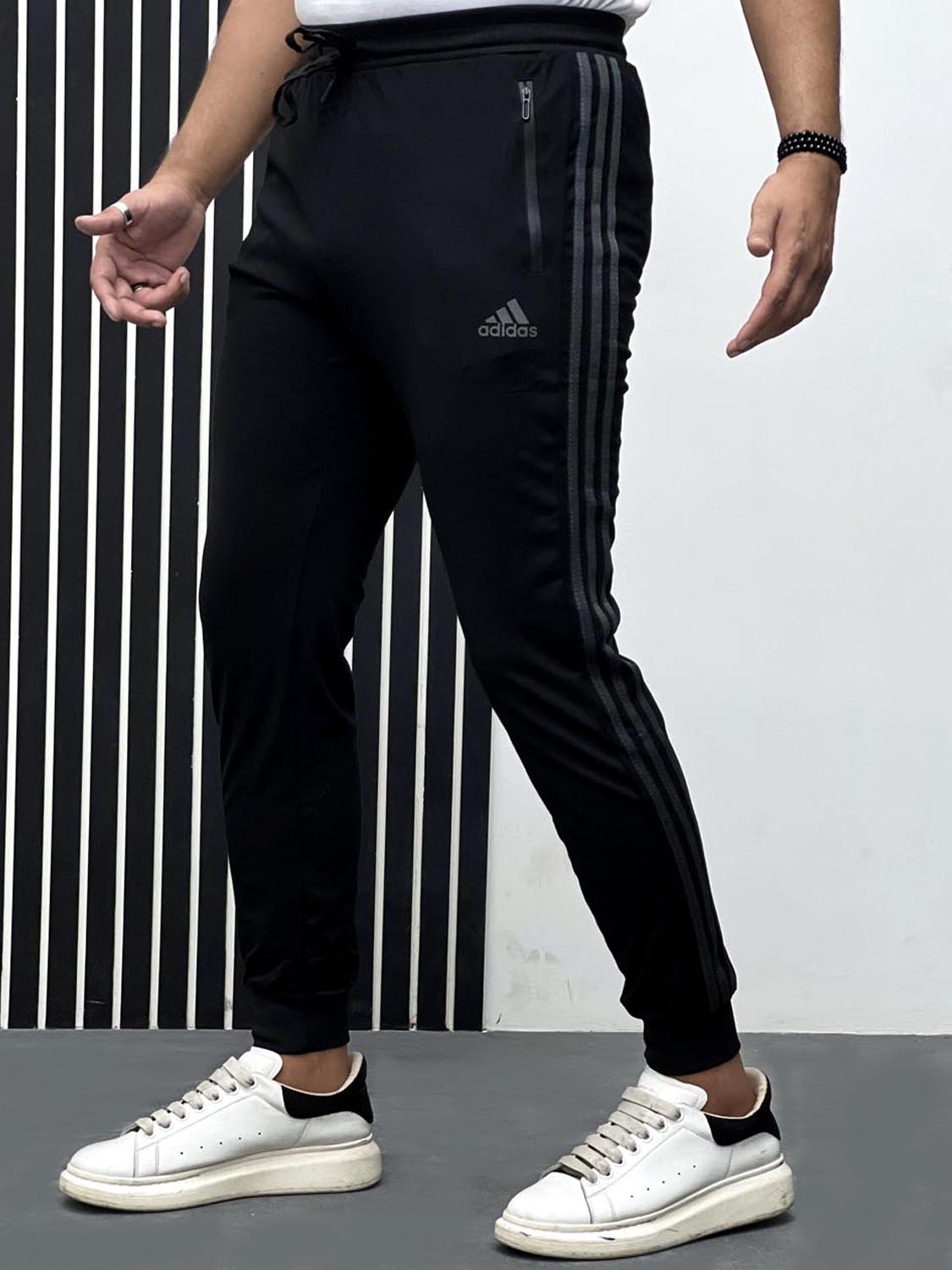 Men Imported Trouser With Reflector Logo In Black