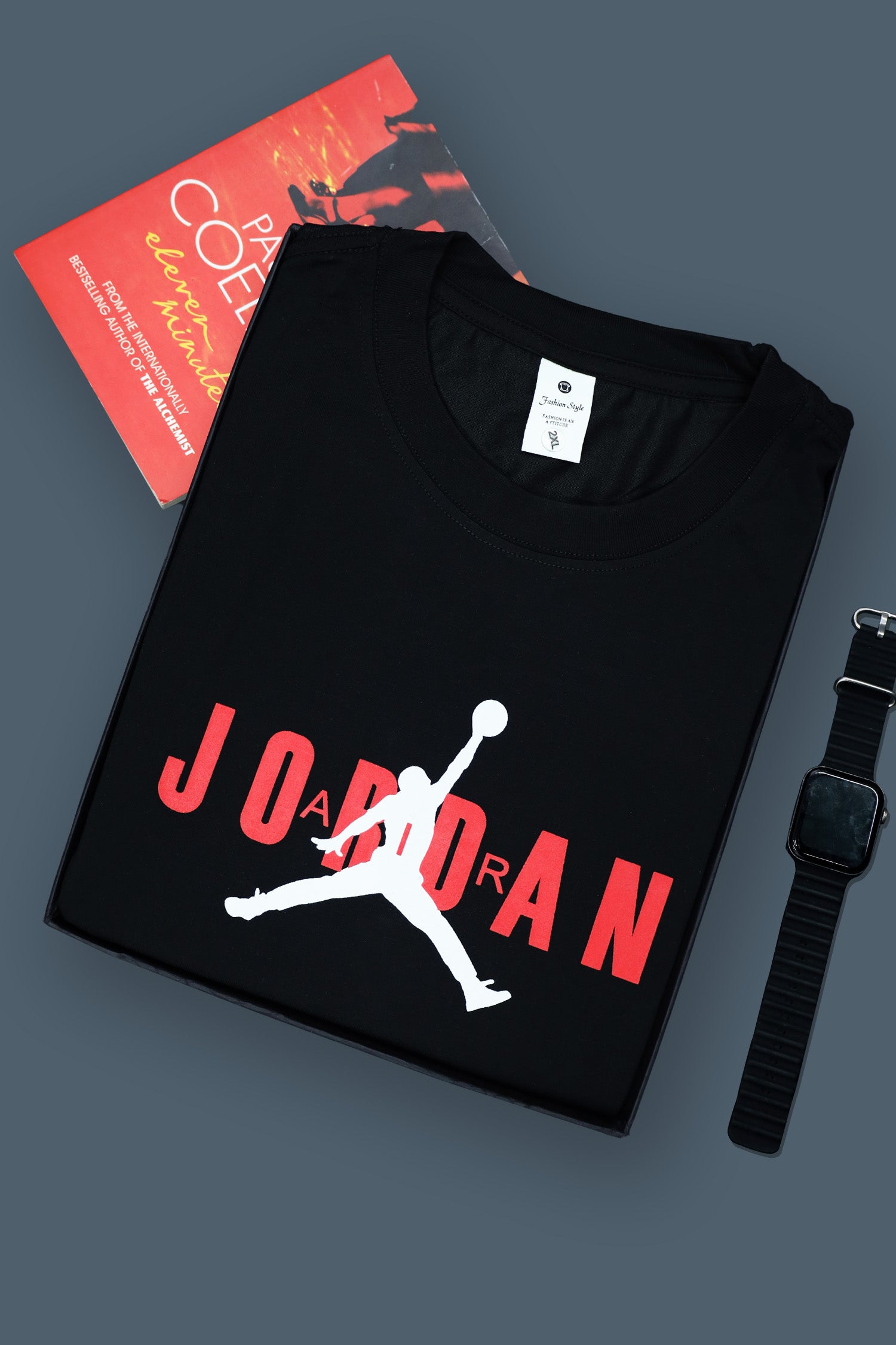 Jordn Front Logo Round Neck T-Shirt In Black