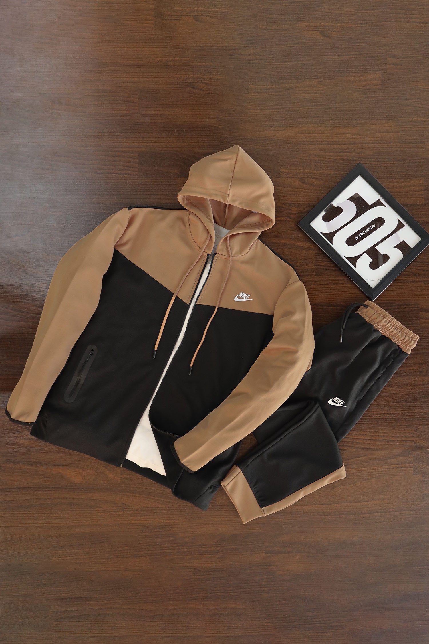 Nke V Diagonal Pattern Mock Neck Tracksuit