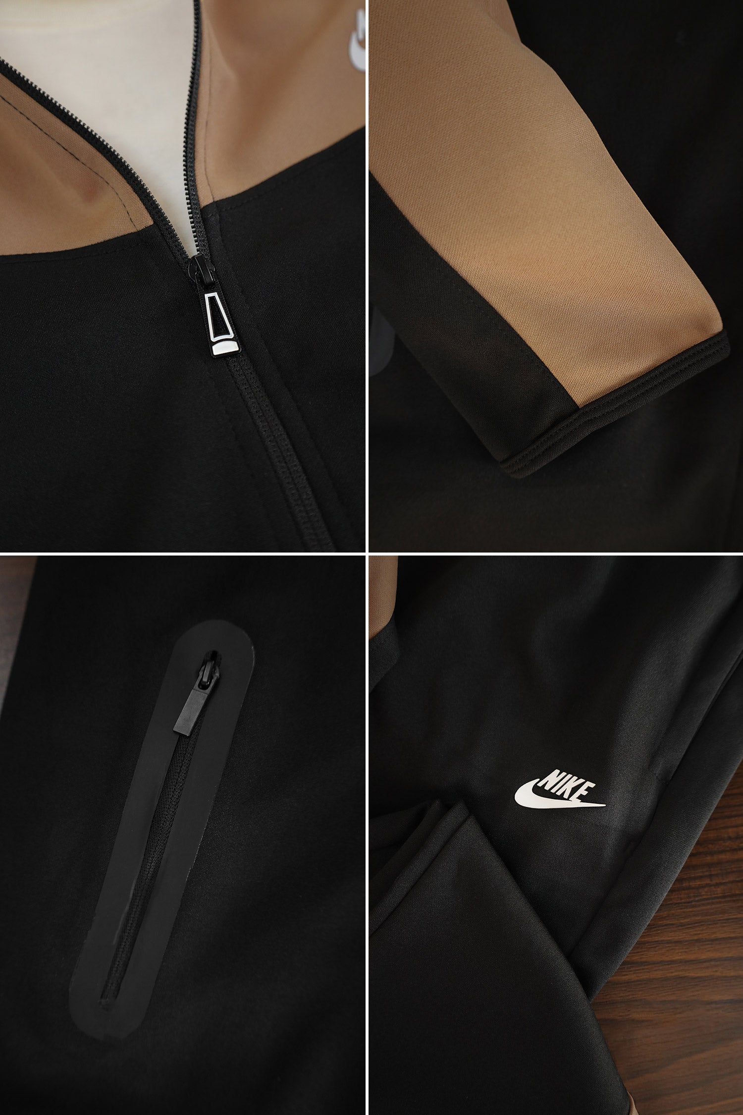 Nke V Diagonal Pattern Mock Neck Tracksuit