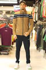 Turbo Color-Block Panel Standing Collar Zipper Tracksuit