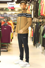 Turbo Color-Block Panel Standing Collar Zipper Tracksuit