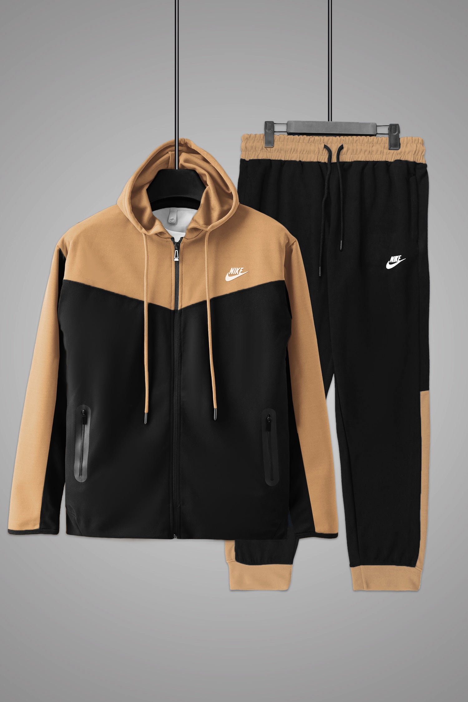 Nke V Diagonal Pattern Mock Neck Tracksuit