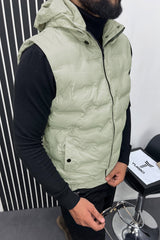 Plain Padded Hood Quilted Imported Men's Gilet