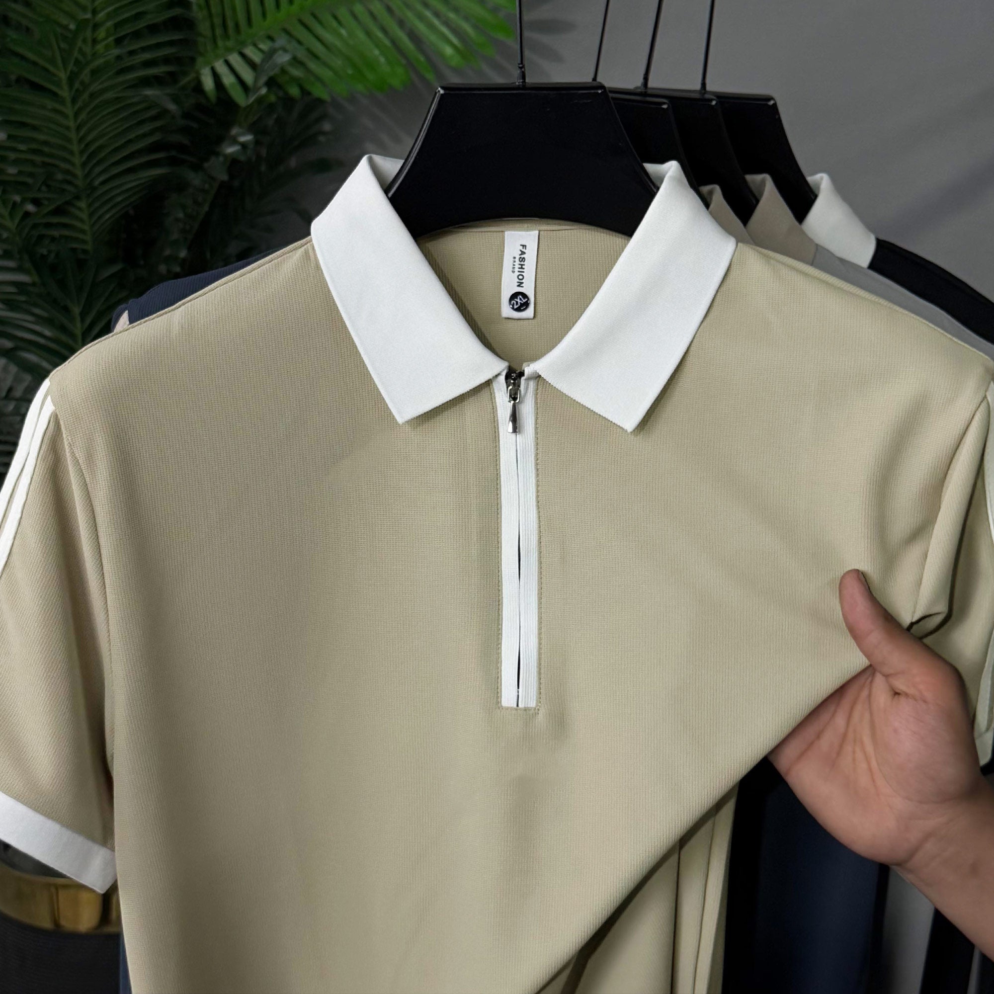 Turbo Half-Zipper Closure Style Men's Polo Shirt