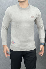 Relaxed Style Round Neck Imported Men's Sweatshirt