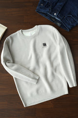 Smooth Ribbed Round Neck Imported Men's Sweatshirt