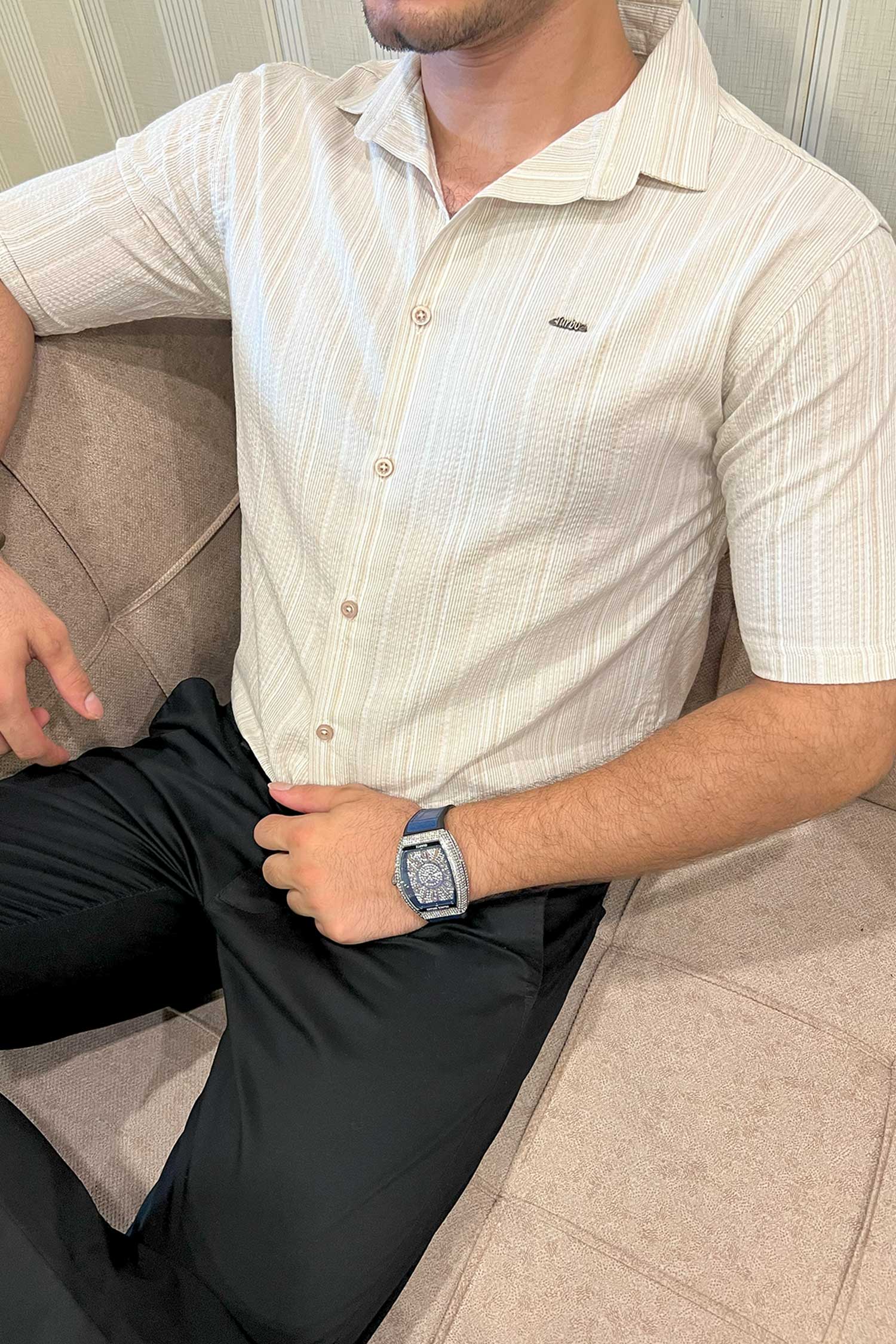 Turbo Down Box Collared Casual Shirt