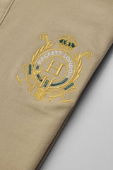Hackt Lndn Heritage Crown Graphic Men's Polo Shirt In Beige