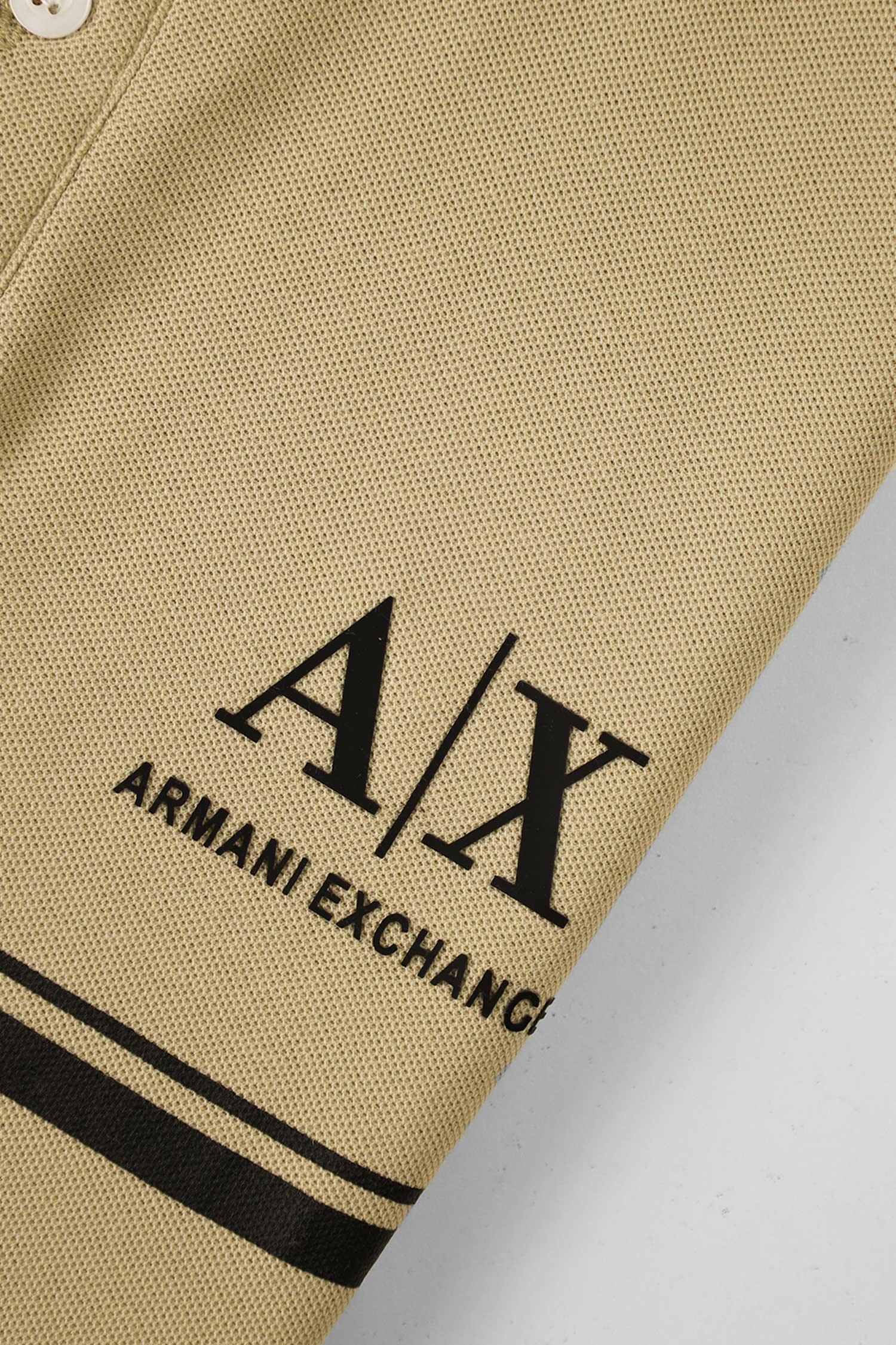 Armni Logo-Taped Contrast Collar Men's Polo Shirt