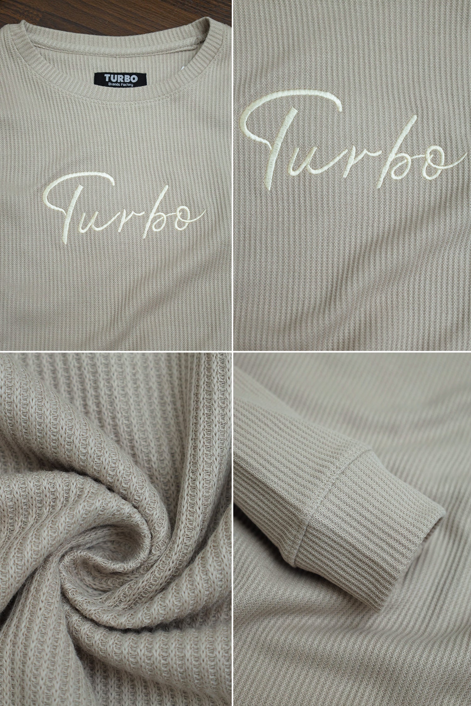 Turbo Signature Logo Round Neck Thermal Cotton Men's Sweatshirt