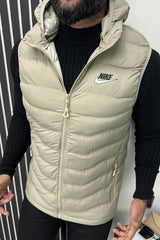 Nke Slogan Quilted Detachable Hood Imported Men's Gilet