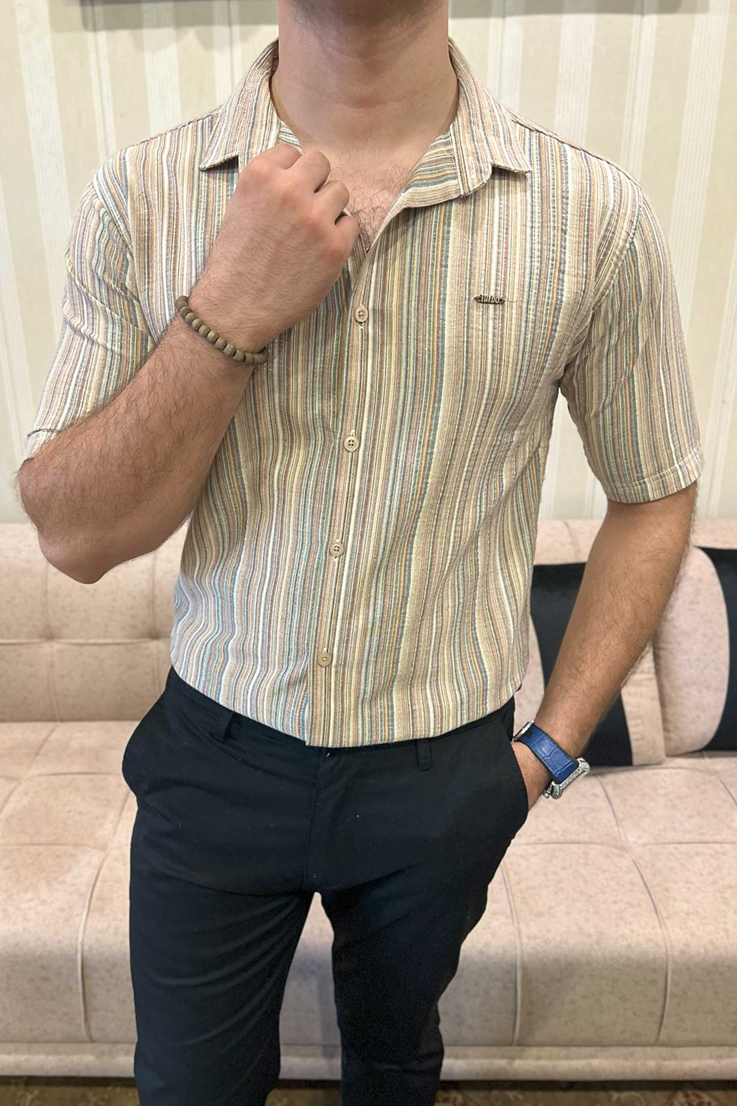 Turbo Spring Edit Textured Casual Shirt