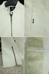 Plain Stand Collar Button Men's Imported Suede Leather Jacket