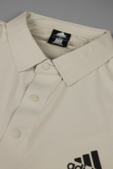 Adds Train Essentials 3-Stripes Dryfit Polo Shirt In Beige