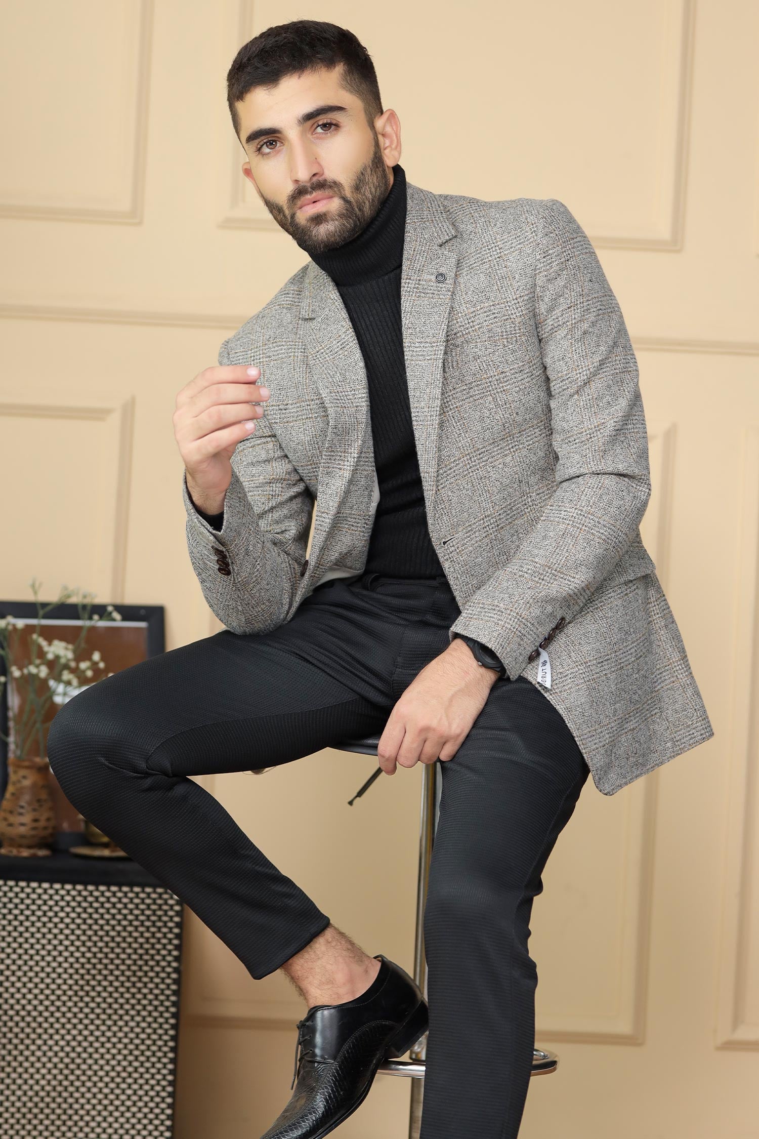 Wool Rich Worsted Tweed Mens Casual Blazer