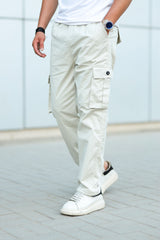 Turbo Loose Bottom Cargo Trouser In Beige