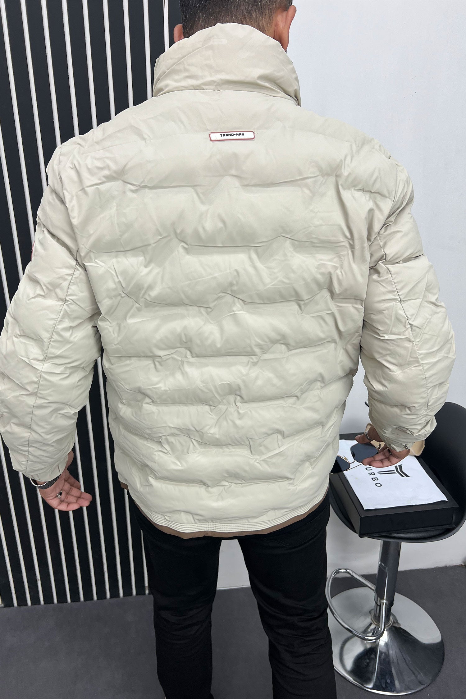 Super Snow Break Quilted Padded Imported Puffer Jacket In Beige