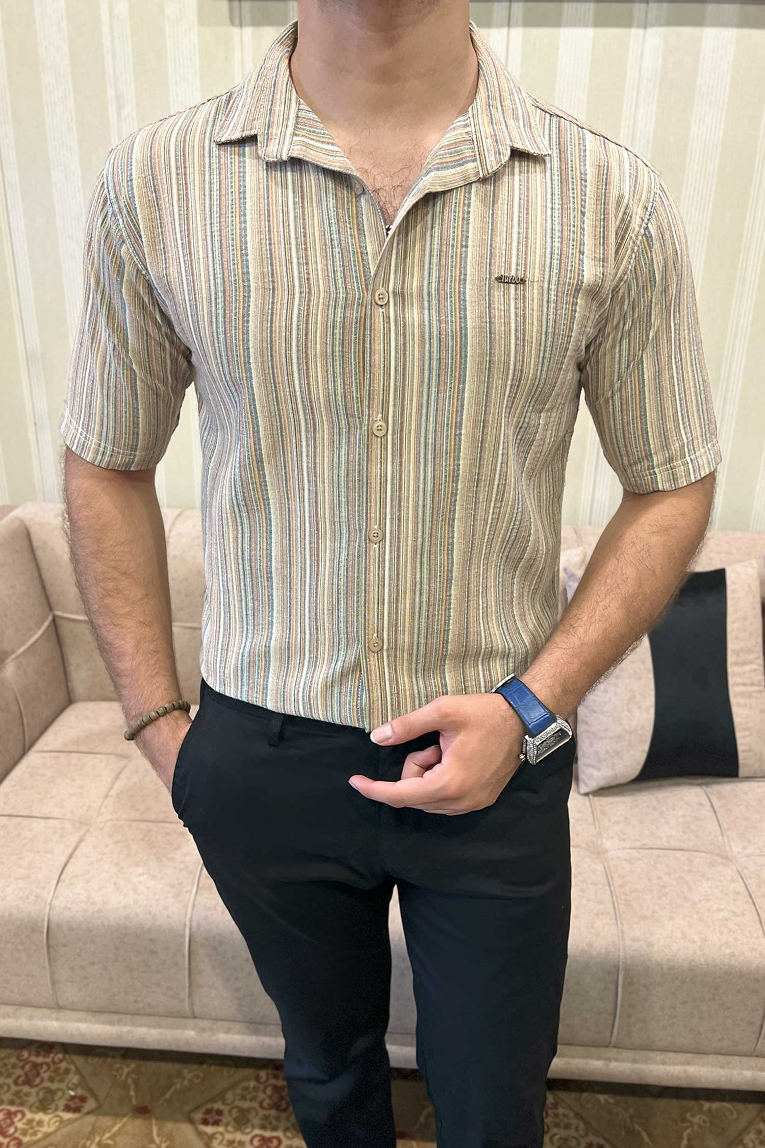 Turbo Spring Edit Textured Casual Shirt
