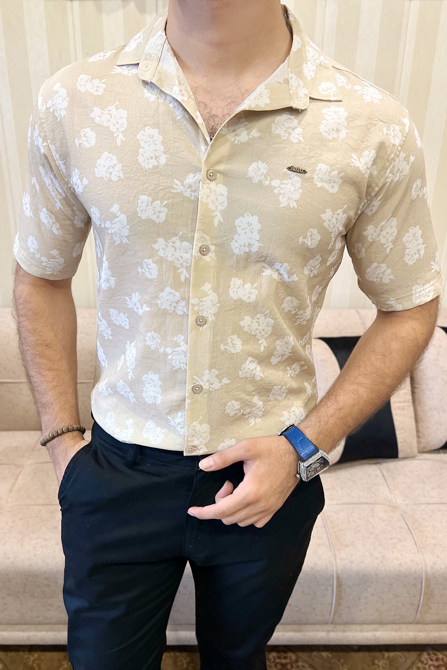 Turbo Rich Floral Printed Casual Shirt