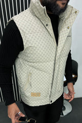 Grenade Daily Paper Quilted Imported Men's Gilet In Beige